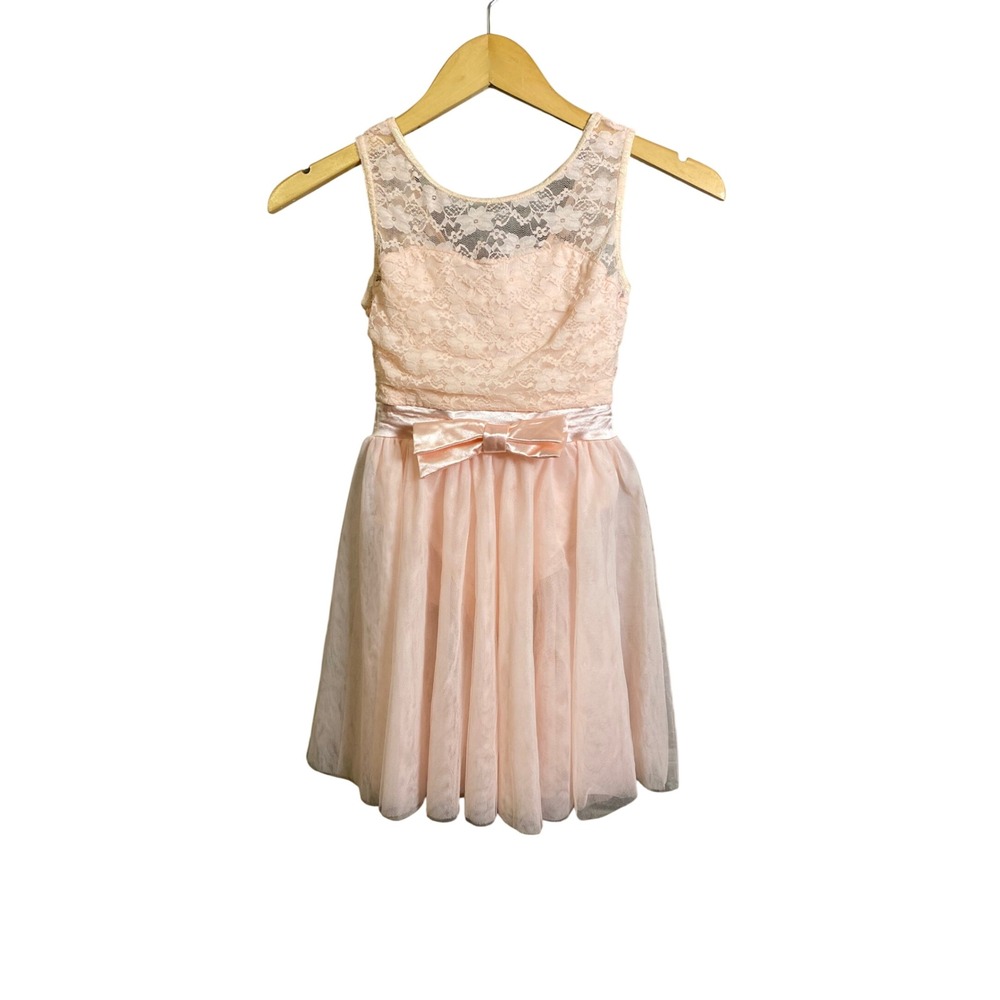 Weissman Kids MC‎ Peach Pink Lace Tulle Lyrical Dance Dress Leotard 8870
